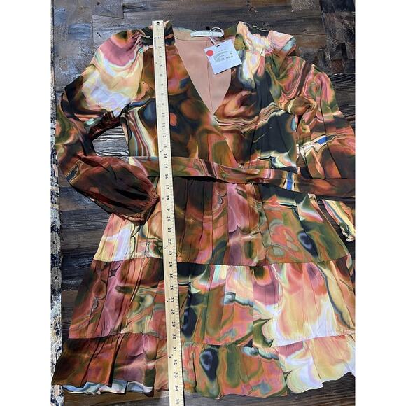 Marie Oliver Dress M Mila Malachite NWT Fall Bold Psychedelic Boho Hippie - Picture 3 of 16